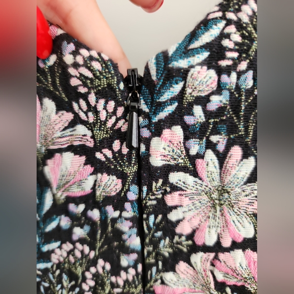 🌷2 for $20 FOREVER NEW Women Short Dress Size 6 Black Floral Sleeveless A line - Picture 8 of 11